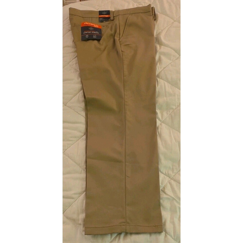 St. John's Bay Khaki Pants Classic Fit Flat Front Straight Leg Stretch 36
